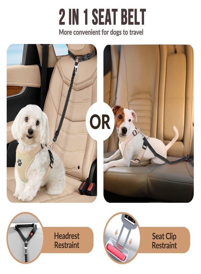 Lukovee Dog Car Seat Belt, 2 Pack Headrest Restraint Seatbelt, Adjustable Pet Safety Leads with Reflective Elastic Bungee for Dog Harness Collar Travel Daily Use (Black,Small, Headrest+Clip) - Image 3